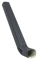 Труба прямоугольная с коленом 3 м ГрандЛайн Vortex Matt Полиэстер Matt 0,45 RAL 7024 (графитовый серый)