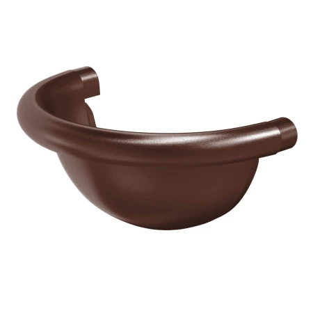 Заглушка желоба универсальная полукруглая d-125 мм Aquasystem Premium Pural Matt 0,6 RAL 8017