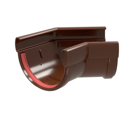 Угол желоба универсальный d-135 мм 135 гр ПВХ Grand Line Дизайн шоколадный RAL 8017