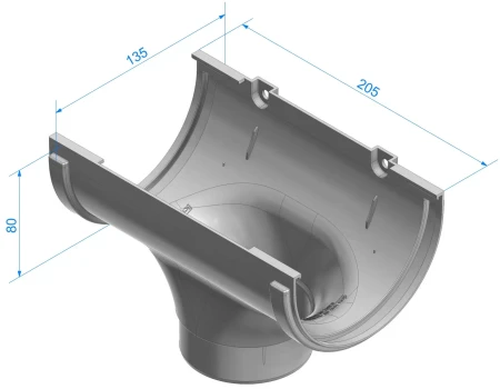 Воронка желоба ПВХ d-120x80 мм Döcke Standard в Санкт-Петербурге фото