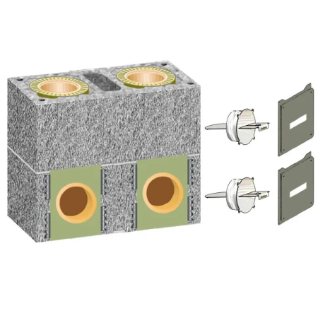 Комплект шибера для двухходового дымохода Schiedel Uni с вентканалом Ø-160L/160 мм (2 задвижки)
