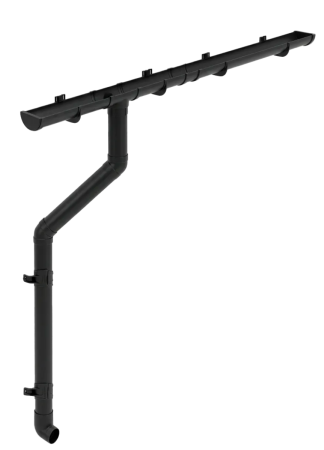 Комплект пластикового водостока d-120/90 мм ГрандЛайн Классика черный RAL 9005 в Санкт-Петербурге фото