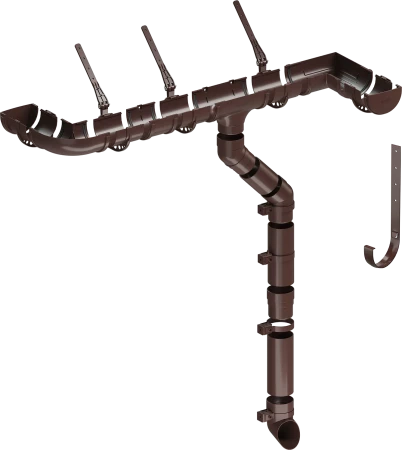 Угол желоба универсальный d-120 мм 90 гр ПВХ Döcke Standard темно-коричневый RAL 8019