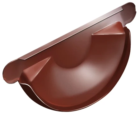 Заглушка желоба d-125 мм торцевая универсальная Grand Line Полиуретан 0,6 RAL 8004