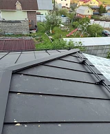 Фальцевая кровля Grand Line PurPro Matt конек и ендова вид сверху