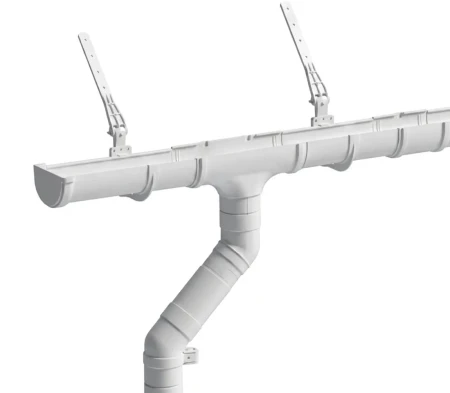 Комплект пластикового водостока d-120x85 мм Döcke Premium пломбир RAL 9003 в Санкт-Петербурге фото