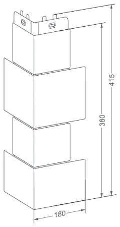 Угол пластиковой фасадной панели Grand Line Дикий камень Classic (графит)