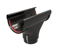 Воронка желоба ПВХ d-135x90 мм ГрандЛайн Дизайн черная RAL 9005