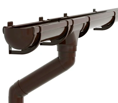 Комплект пластикового водостока d-135/90 мм ГрандЛайн Дизайн шоколадный RAL 8017 в Санкт-Петербурге фото