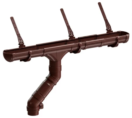 Комплект пластикового водостока d-141x100 мм Döcke lux шоколад RAL 8019 в Санкт-Петербурге фото