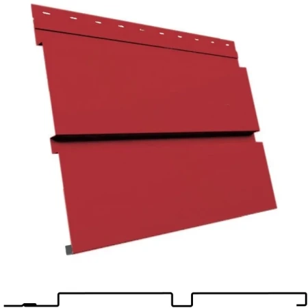 Металлический софит Grand Line Квадро Брус Satin 0,5 без перфорации Ral 3003