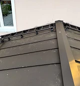 Фальцевая кровля Grand Line PurPro Matt примыкание к стене с ендовой