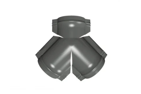 Тройник Y конька полукруглого Grand Line 0,45 Полиэстер цвет RAL 7005 Тройник Y конька полукруглого Grand Line 0,45 Полиэстер цвет RAL 7005