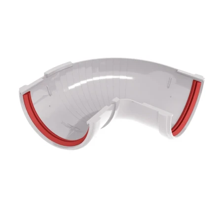 Угол желоба составной d-120 мм 90-150 гр ПВХ Grand Line Классика белый RAL 9003