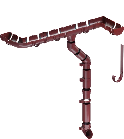 Труба водосточная ПВХ d-80 мм 1 м Döcke Standard красная RAL 3005