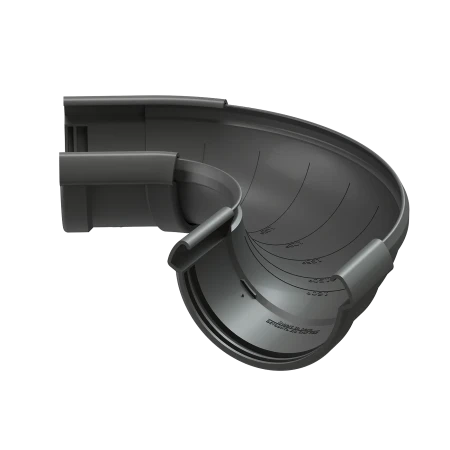 Угол желоба регулируемый d-141 мм 90-160 гр ПВХ Döcke Lux графит RAL 7024