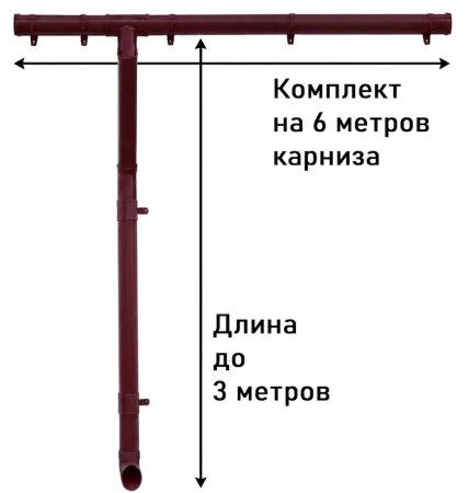 Комплект пластикового водостока d-120/90 мм ГрандЛайн Классика бордо RAL 3005 в Санкт-Петербурге фото