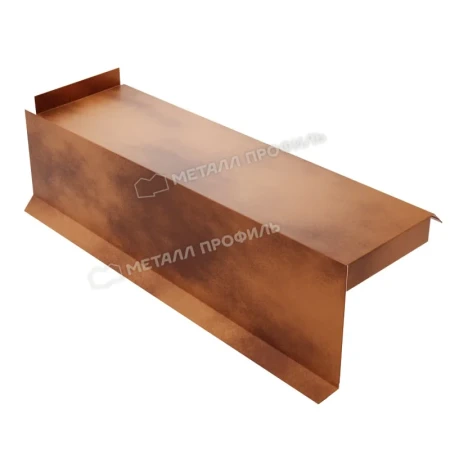 Планка сегментная торцевая левая Металл Профиль 400 мм 0,5 CLOUDY цвет Anticato Терракотовый