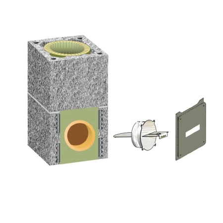 Комплект шибера для одноходового дымохода Schiedel Uni без вентканала Ø-180 мм