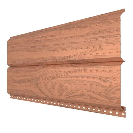 Металлический софит Металл Профиль Lбрус-XL Ecosteel T 0,5 с полной перфорацией Кедр