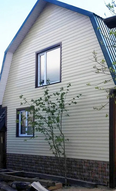 Готовый фасад с профнастилом Grand Line С8 цвет слоновая кость