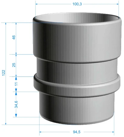 Соединитель трубы (муфта) d-100 мм ПВХ Döcke Lux в Санкт-Петербурге фото