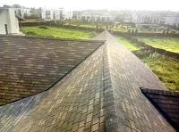 Мягкая черепица Tegola на крыше дома в коттеджном посёлке