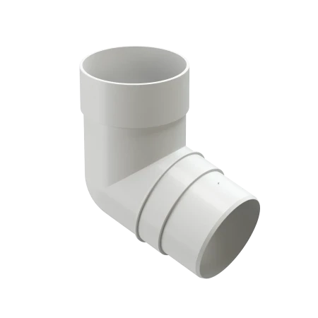 Колено трубы d-85 мм 72 гр ПВХ Döcke Premium пломбир RAL 9003